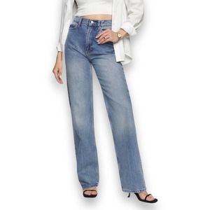 Reformation women's Wilder high-rise wide leg jeans Maldives wash size 28 flawed